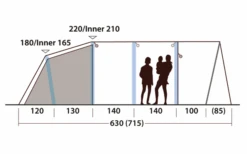 Outwell Hayward Lake 5ATC Aufblasbares Tunnelzelt 5 Personen -Zeltserien Laden 789713 5206553