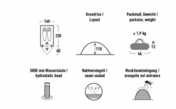 High Peak Kingfisher 2 Leichtgewichtiges Kuppelzelt 220 X 140 Cm -Zeltserien Laden 809855 5283224